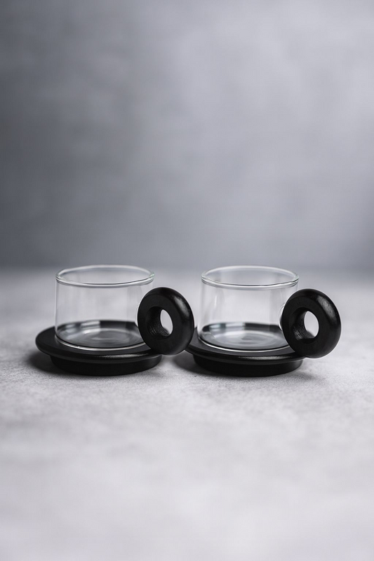 Akasya Kulplu 2'Li Borosilikat 90ml Fincan Seti KW-1071