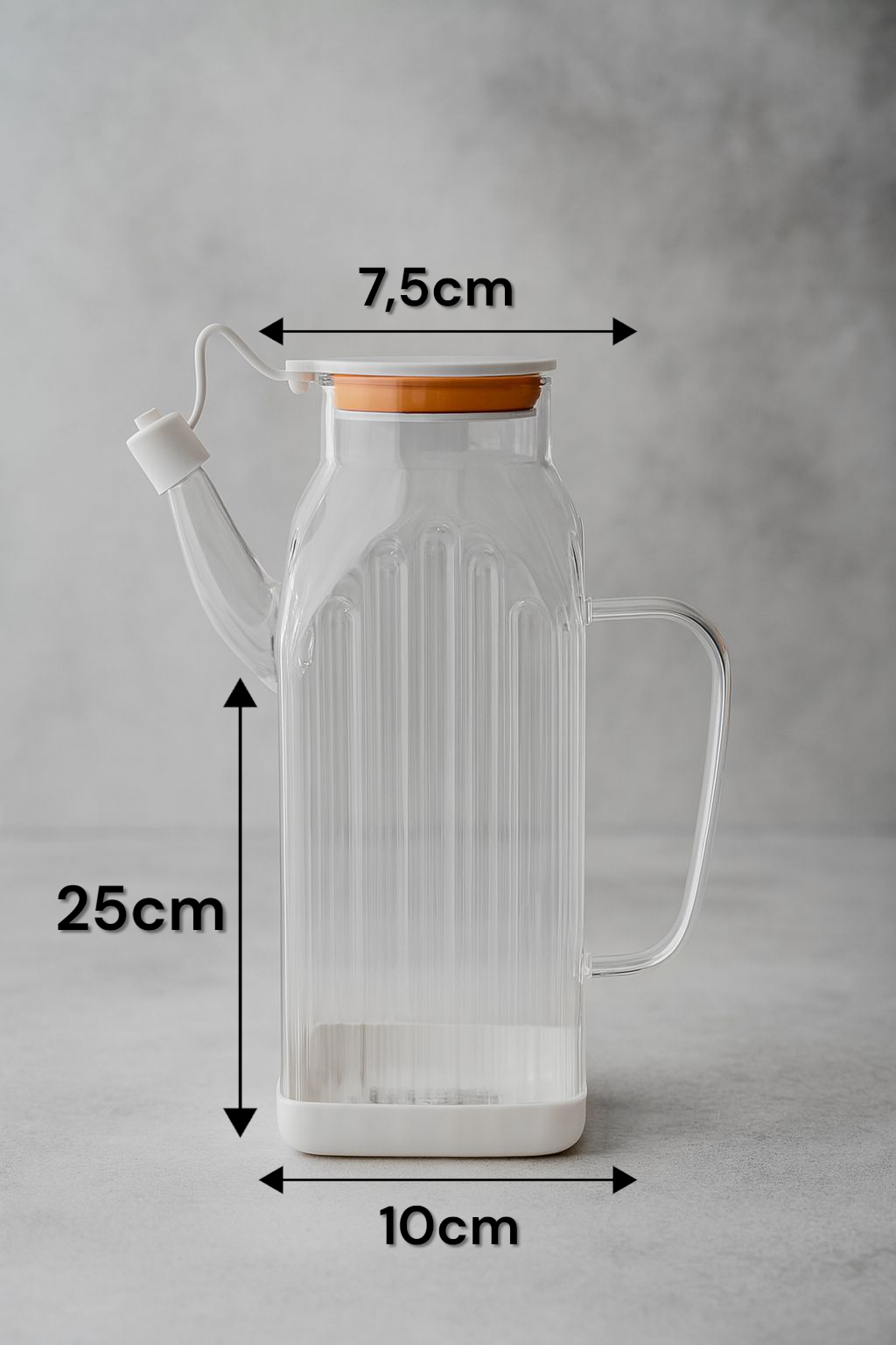 Isıya Dayanıklı Borosilikat 1000ml Cam Yağlık KW-1059