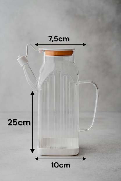 Isıya Dayanıklı Borosilikat 1000ml Cam Yağlık KW-1059