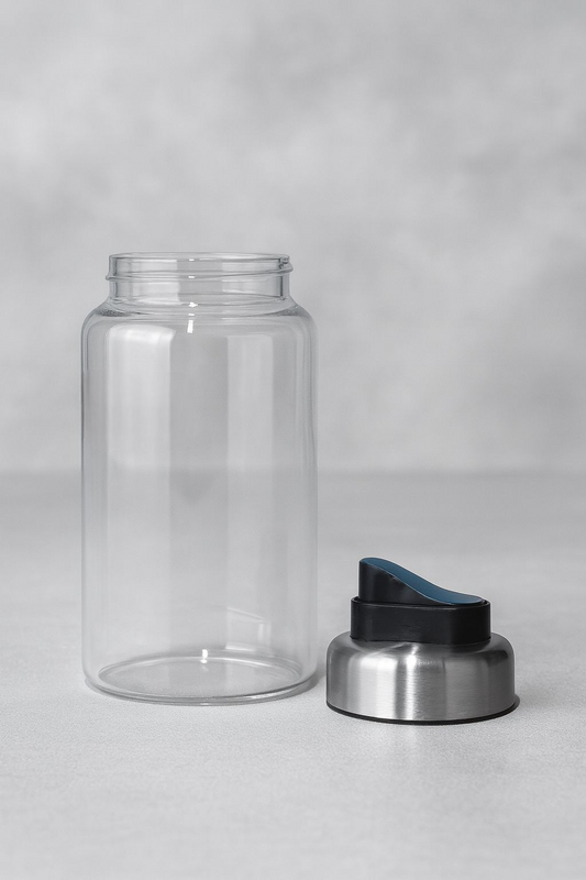 Borosilikat Cam Yağdanlık Sızdırmaz Tiktak Kapaklı 450ml Yağdanlık KW-1082