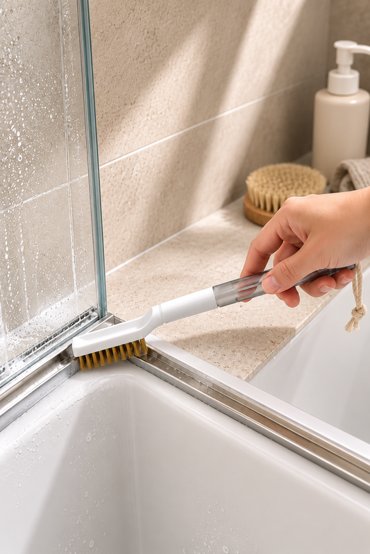 Sert Uçlu Temizlik Fırçası Çok Amaçlı Dar Alan Derz Fayans Banyo Mutfak Lavabo Fırçası Ergonomik Saplı SHN-3075