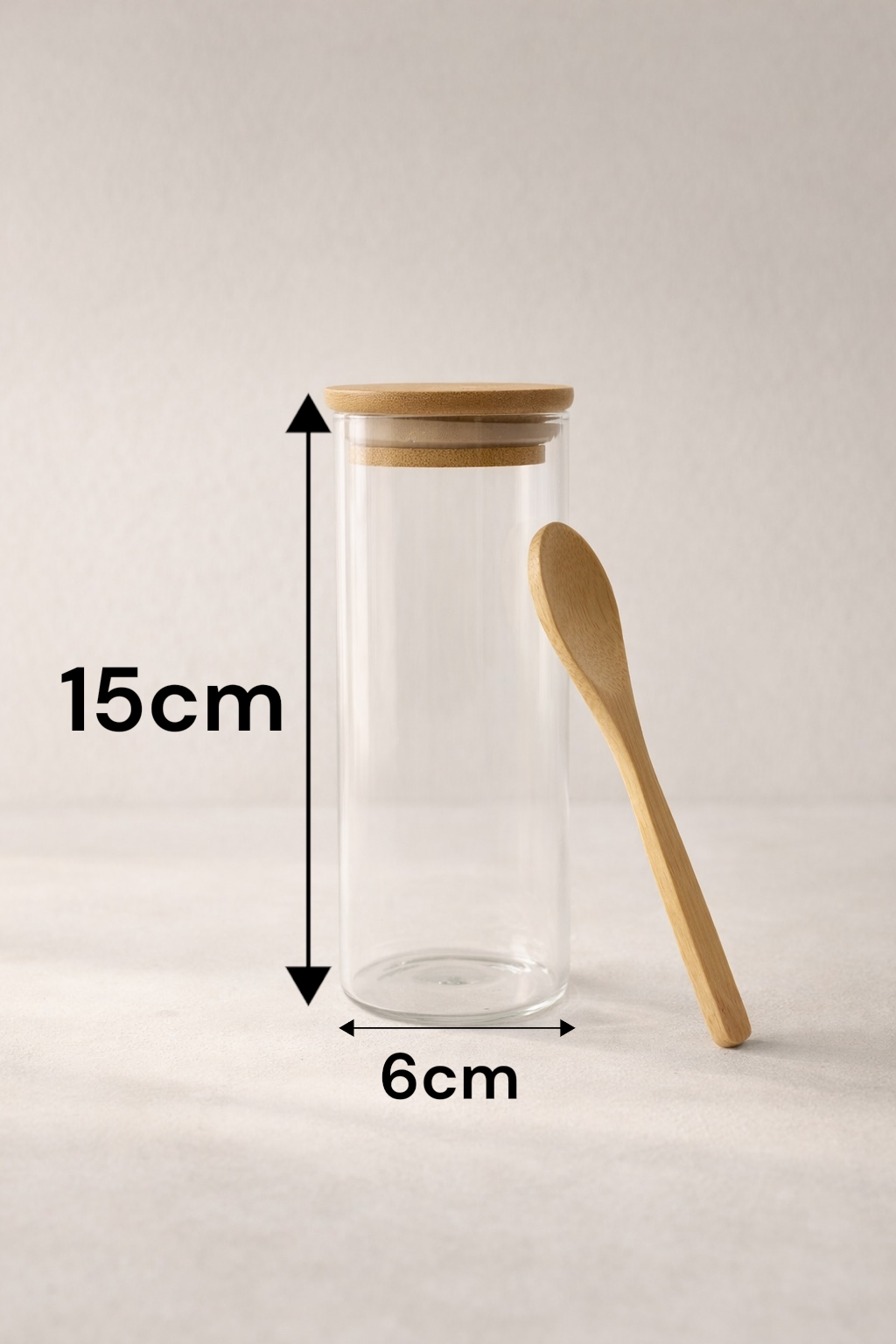 Kitchen Way Bambu Kapaklı Kulplu Kaşıklı 400ML Contalı 3'lü Kavanoz Seti KW-372C