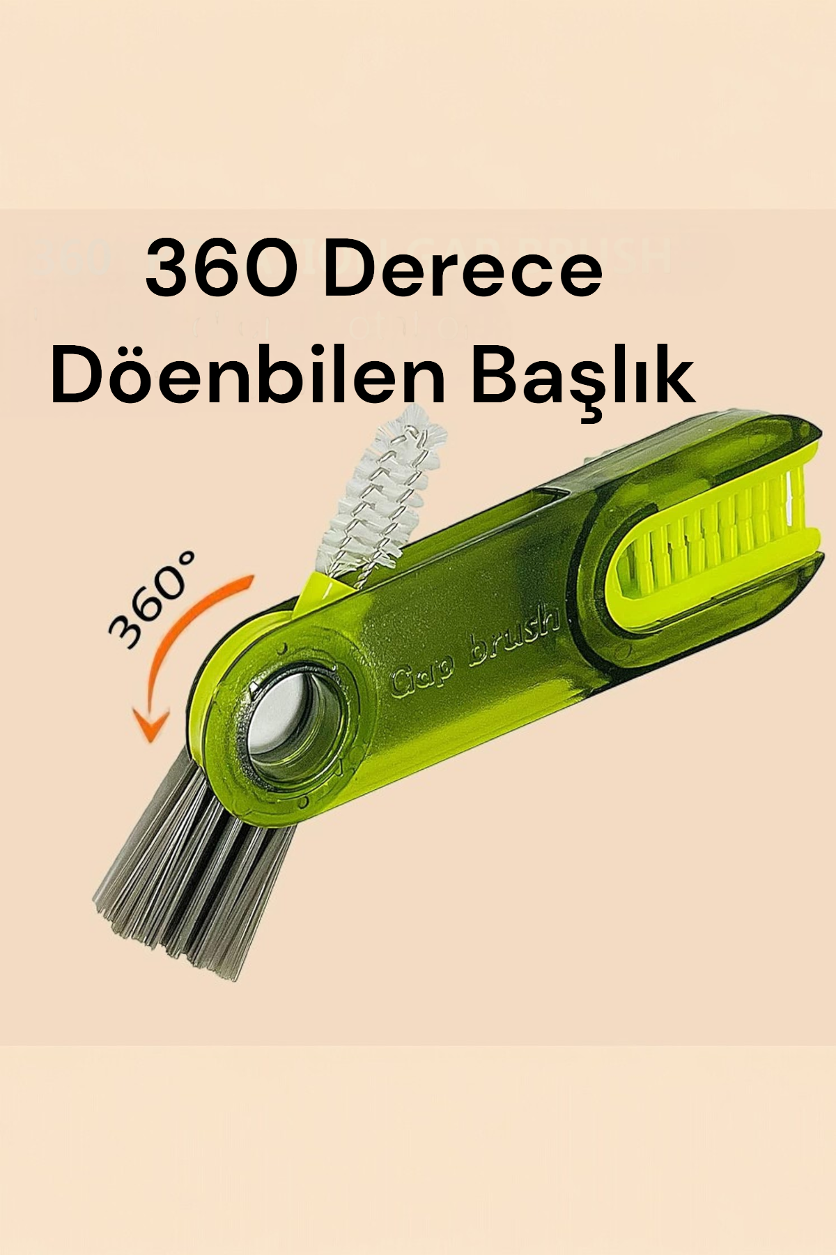 360 Derece Dönebilen 3 Başlıklı Temizlik Fırçası SHN-1021