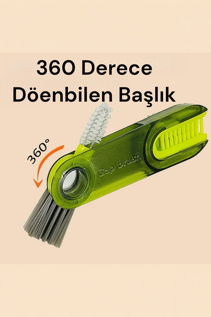 360 Derece Dönebilen 3 Başlıklı Temizlik Fırçası SHN-1021