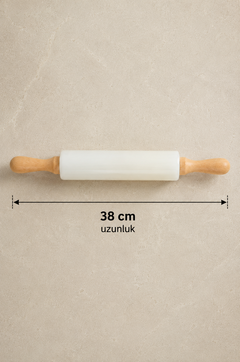 Bambu Tutamaçlı Silikon Merdane Yapışmaz Hamur Açma Merdanesi Ergonomik Mutfak Gereci KW-3341