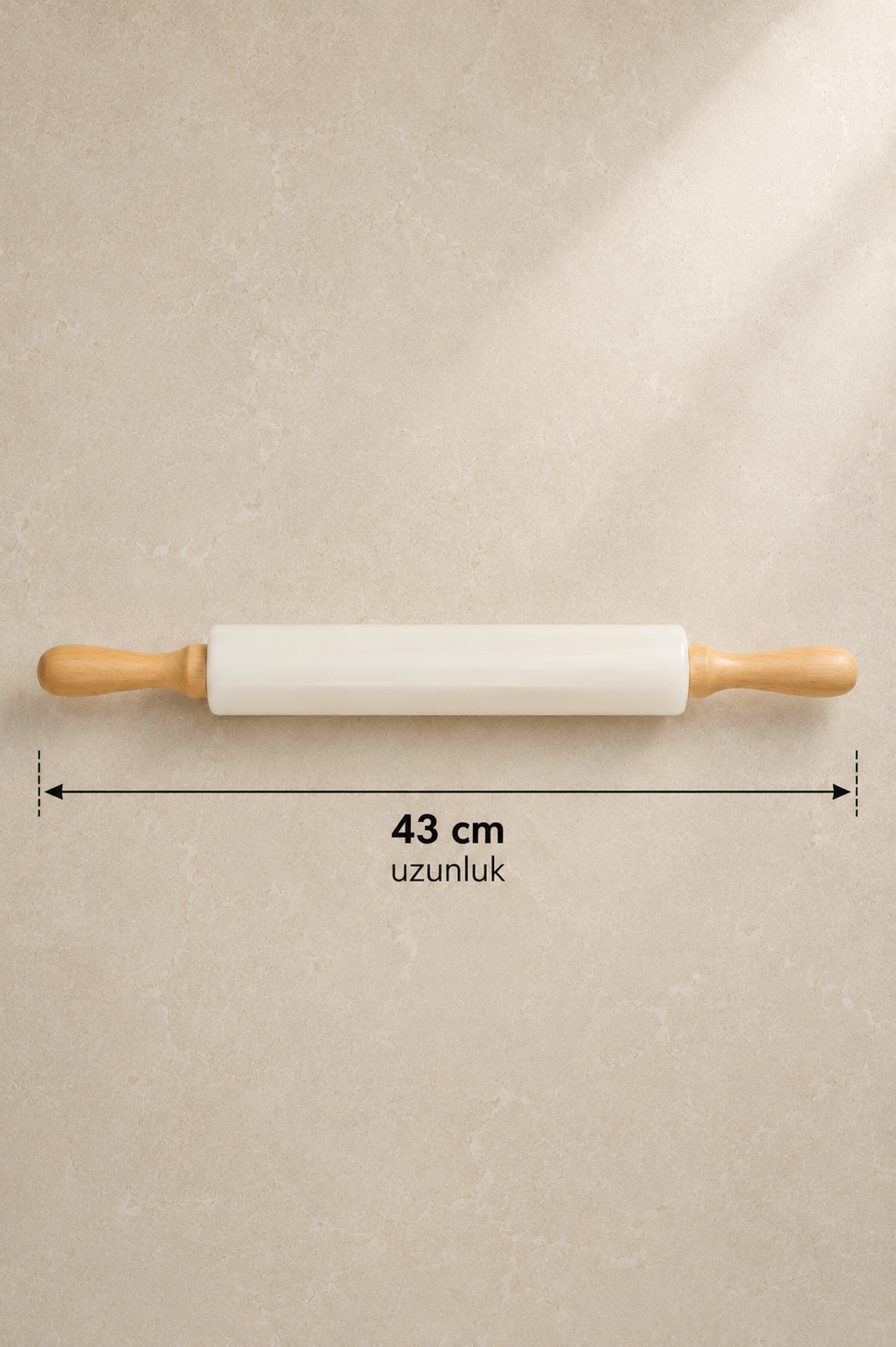 Bambu Tutamaçlı Silikon Merdane Yapışmaz Hamur Açma Merdanesi Ergonomik Mutfak Gereci KW-3342