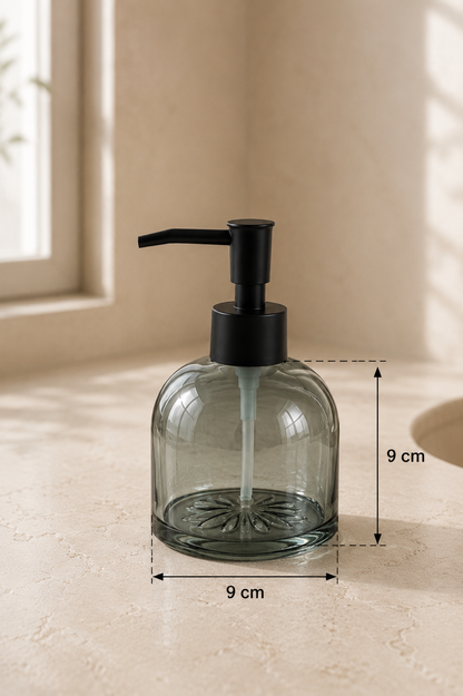 Sıvı Sabunluk Şeffaf Cam Dekoratif Banyo Mutfak Sabunluğu SHN-2136