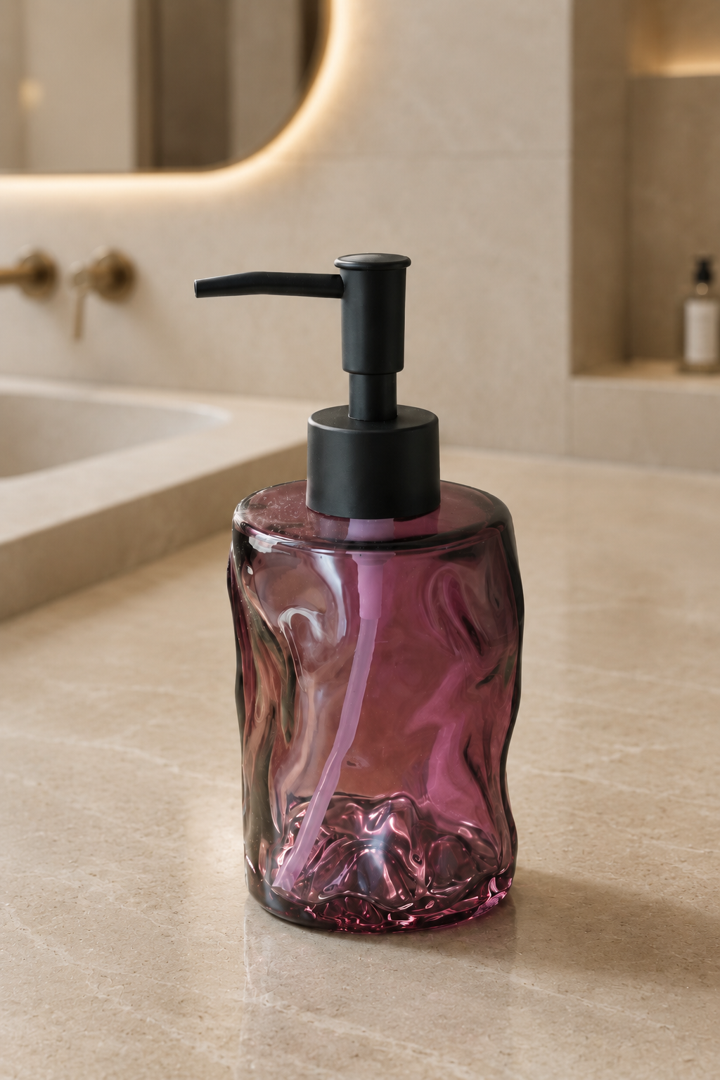 Desenli Sıvı Sabunluk Dekoratif Pompalı Banyo Mutfak Sabunluğu SHN-2139