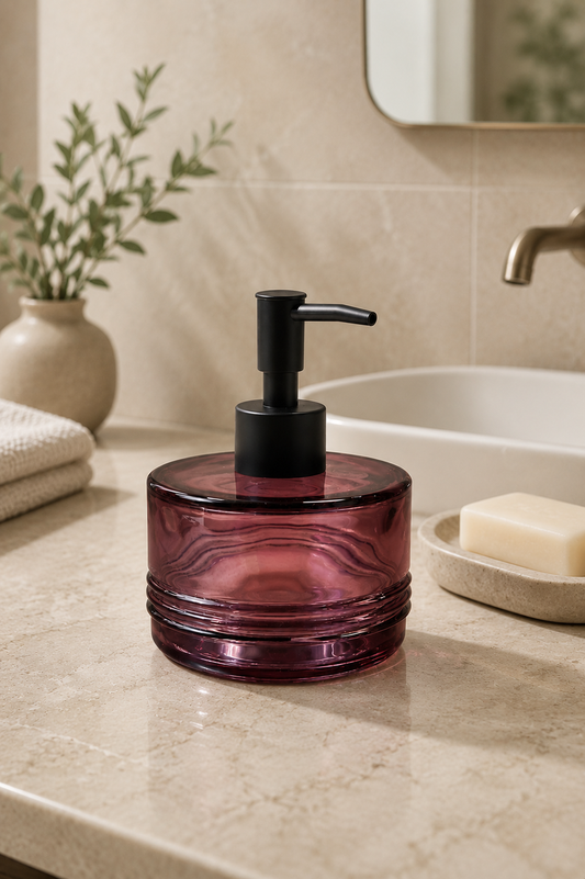 Yuvarlak Dekoratif Sıvı Sabunluk Şık Pompalı Banyo Mutfak Sabunluğu SHN-2144