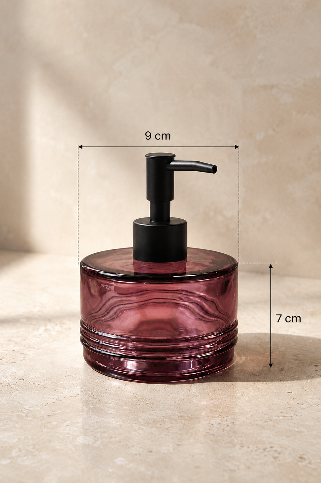 Yuvarlak Dekoratif Sıvı Sabunluk Şık Pompalı Banyo Mutfak Sabunluğu SHN-2144