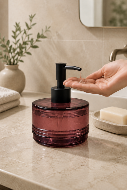 Yuvarlak Dekoratif Sıvı Sabunluk Şık Pompalı Banyo Mutfak Sabunluğu SHN-2144