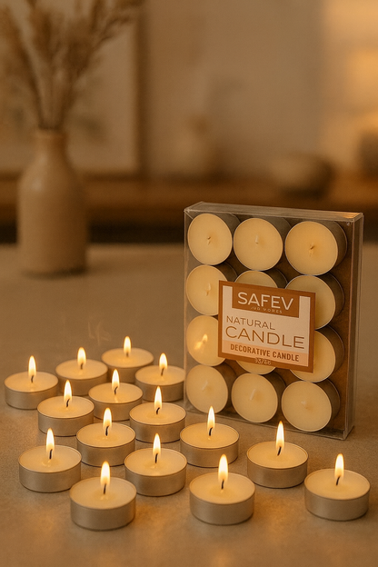 Tealight 50’li Beyaz Mum Seti Kandil Mumu Dekoratif Çok Amaçlı Mini Mum SHN-2034