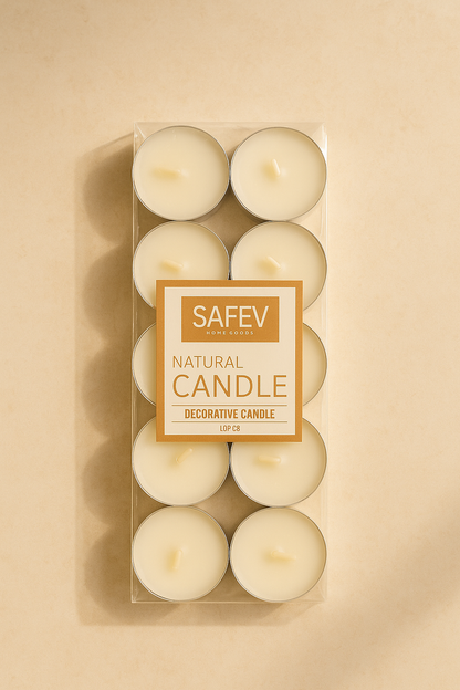 Tealight 10’lu Mum Beyaz Mum Seti Kandil Mumu Dekoratif Çok Amaçlı Mini Mum SHN-2035