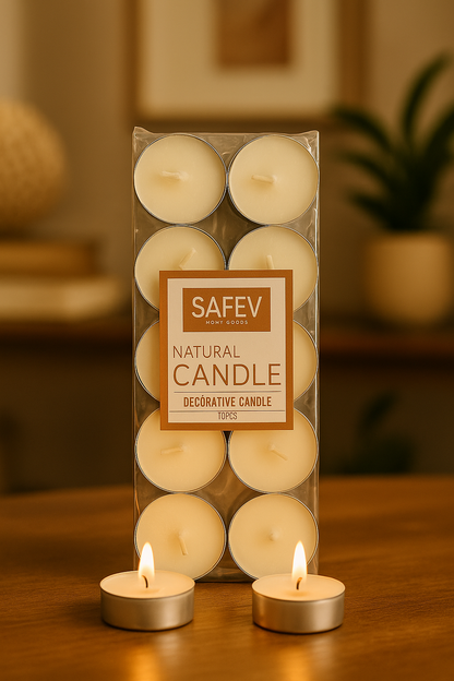 Tealight 10’lu Mum Beyaz Mum Seti Kandil Mumu Dekoratif Çok Amaçlı Mini Mum SHN-2035