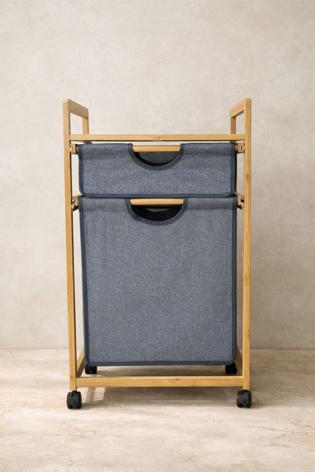 Bambu Çamaşır Sepeti Ayaklı Doğal Bambu Dayanıklı Şık Tasarım SHN-2093