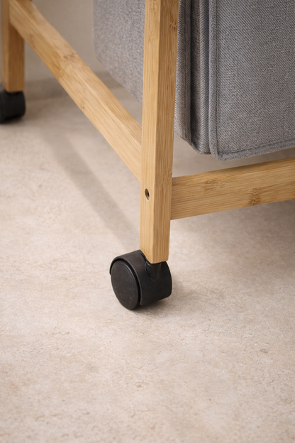 Bambu Çamaşır Sepeti Ayaklı Doğal Bambu Dayanıklı Şık Tasarım SHN-2093