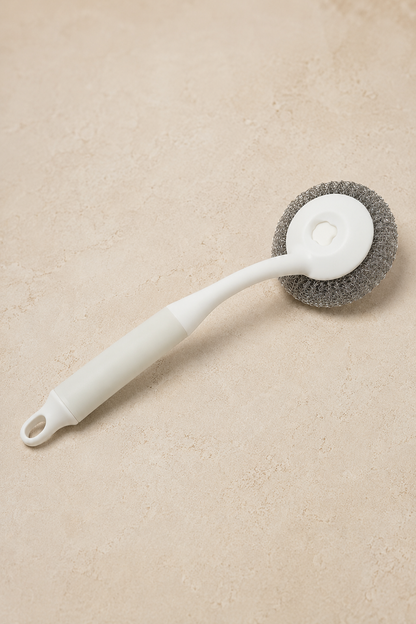 Tel Temizlik Fırçası Değiştirilebilir Başlıklı Saplı Bulaşık Tencere Tava Lavabo Ovma Fırçası SHN-3080