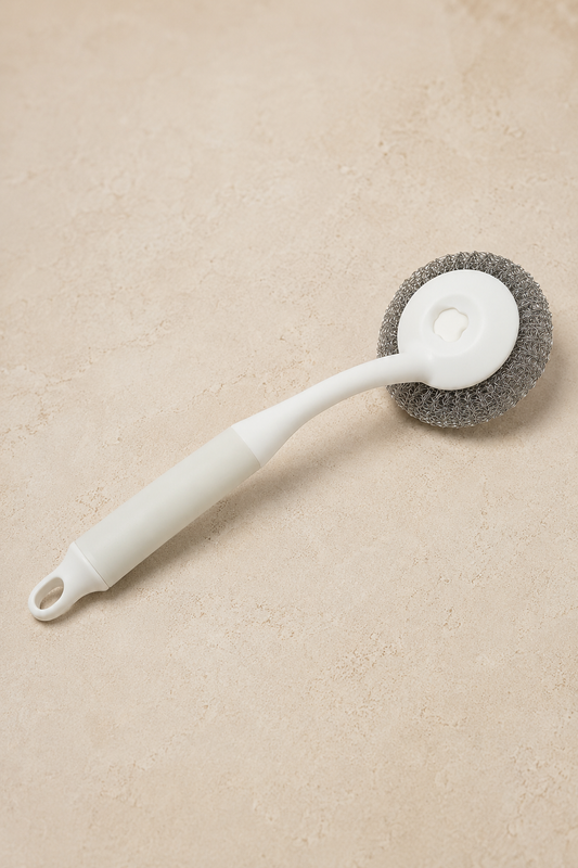 Tel Temizlik Fırçası Değiştirilebilir Başlıklı Saplı Bulaşık Tencere Tava Lavabo Ovma Fırçası SHN-3080