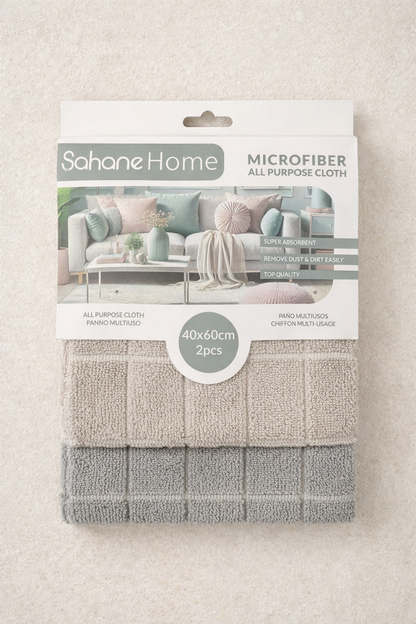 Mikrofiber Bez Çok Amaçlı Temizlik Bezi Yumuşak Dokulu Etkili 2'li Set SHN-1303