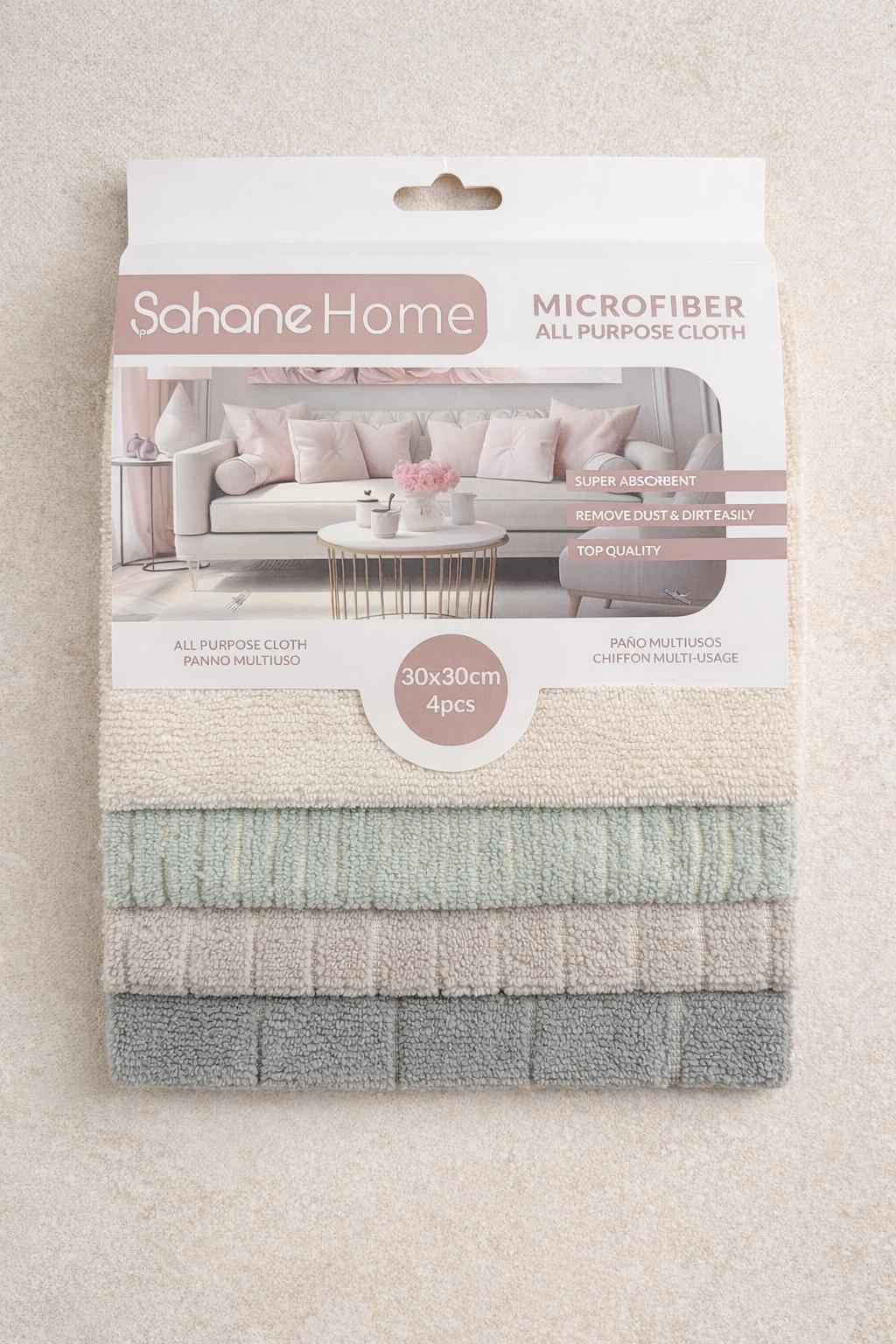 4'lü Mikrofiber Bez Çok Amaçlı Temizlik Bezi Yumuşak Dokulu Etkili Temizlik SHN-1305