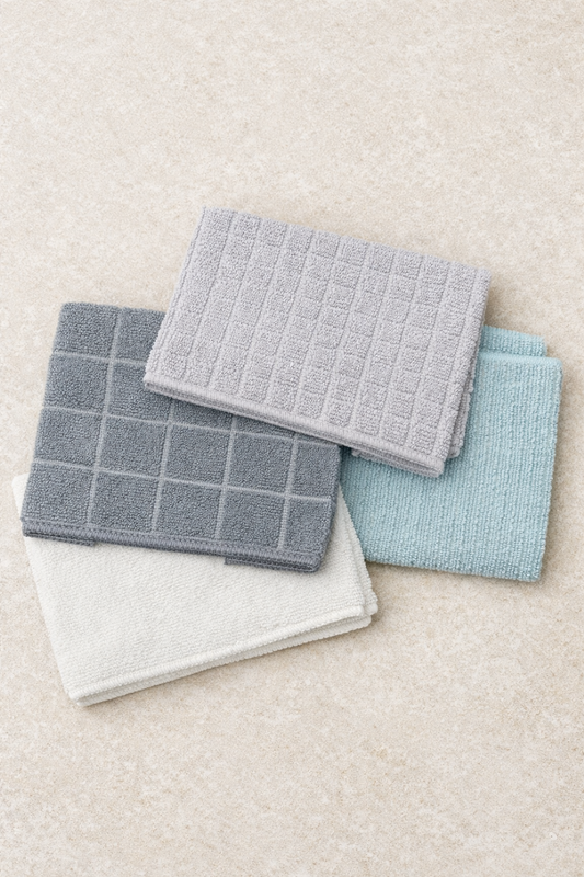 4'lü Mikrofiber Bez Çok Amaçlı Temizlik Bezi Yumuşak Dokulu Etkili Temizlik SHN-1305