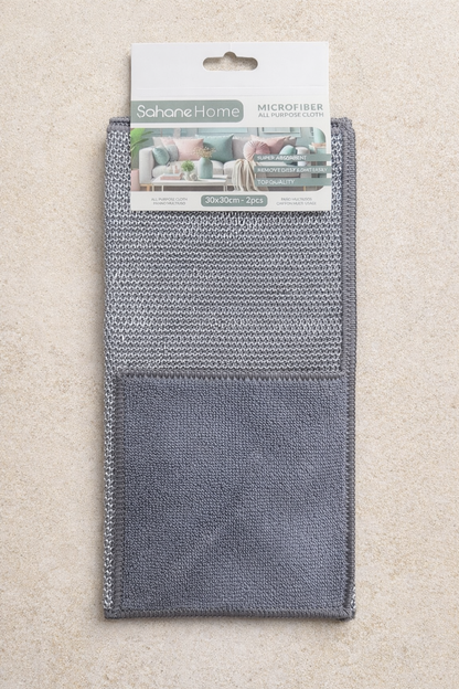 Tel ve Kumaş Yüzeyli Taraflı Mikrofiber Bez Çift Taraflı Etkili Temizlik Bezi 2'li Set SHN-1314