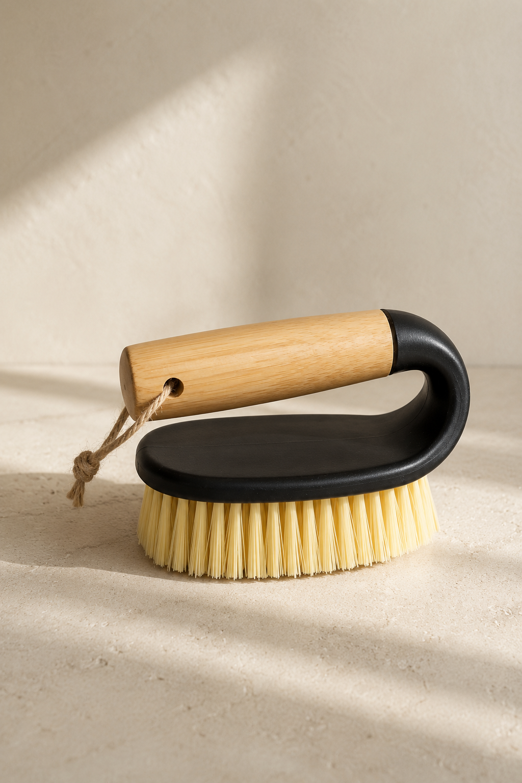 Bambu Saplı Temizlik Fırçası Ergonomik Saplı Sert Kıllı Kolay Kullanımlı Mutfak Banyo Lavabo Temizlik Fırçası SHN-3056