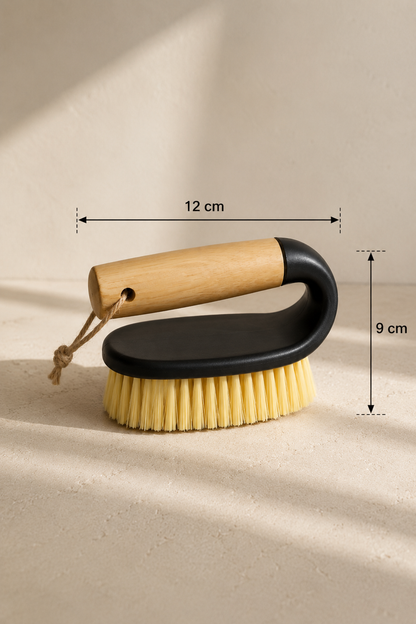 Bambu Saplı Temizlik Fırçası Ergonomik Saplı Sert Kıllı Kolay Kullanımlı Mutfak Banyo Lavabo Temizlik Fırçası SHN-3056