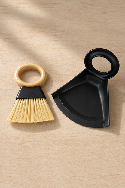 Bambu Saplı Temizlik Fırçası Faraş Seti Ergonomik Saplı El Süpürgesi Fırçası Toz Toplama Seti SHN-3052