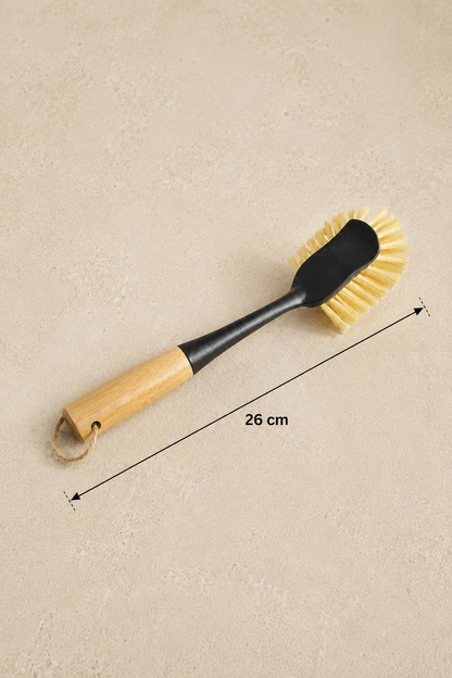 Bambu Saplı Lavabo Temizlik Fırçası Sert Kıllı Ergonomik Banyo Mutfak Temizleme Fırçası SHN-3053