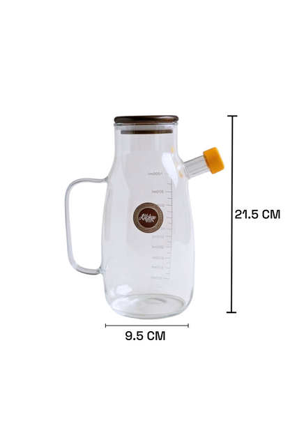 Akasya Kapaklı 1000ML Cam Yağdanlık KW-718