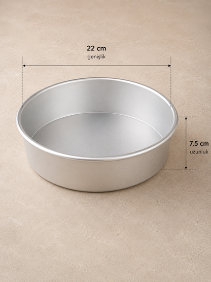 Alüminyum Metal Yuvarlak Kek Kalıbı Dayanıklı Pasta Kek 2000ML Pişirme Kalıbı KW-3396