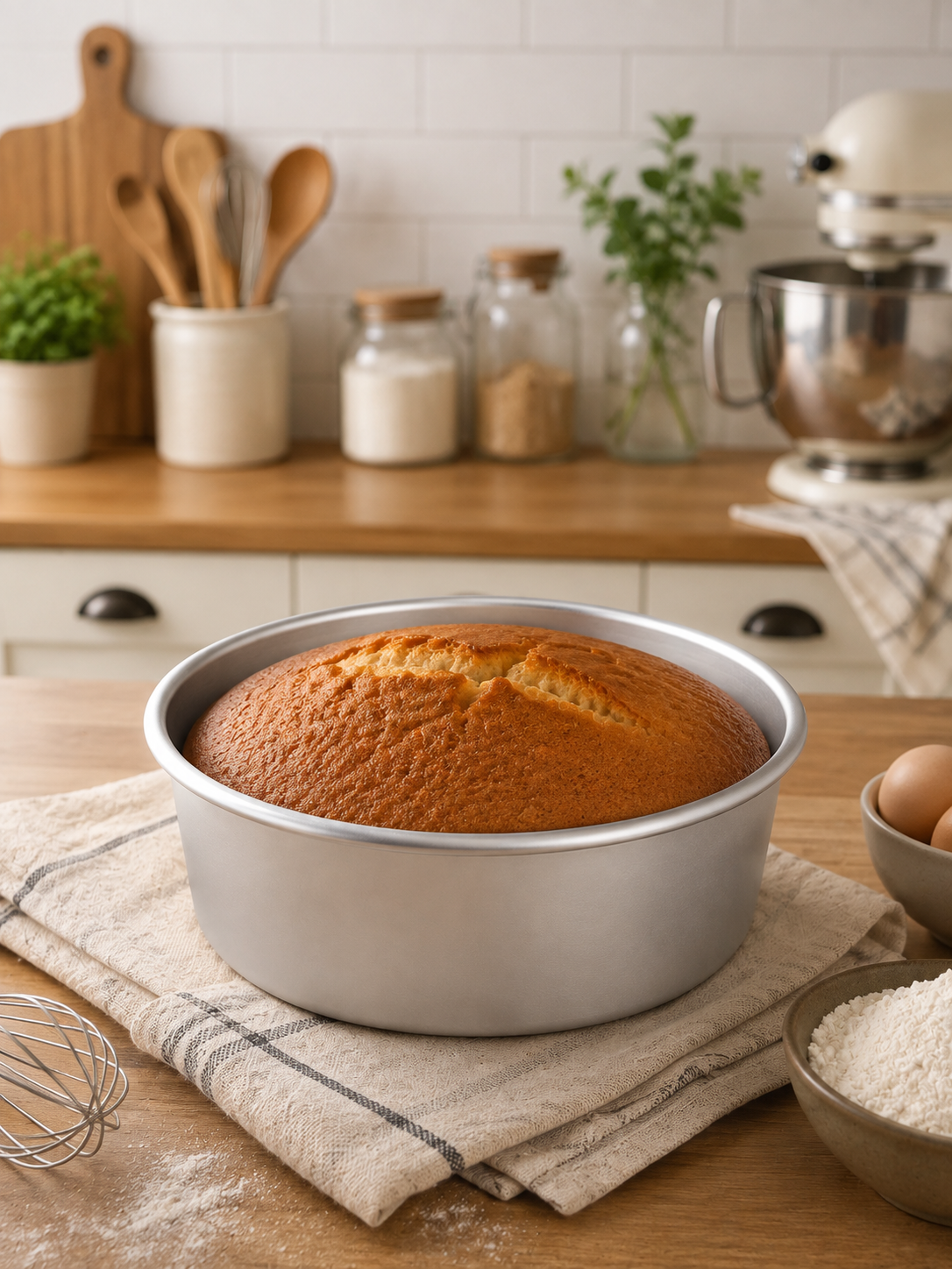 Alüminyum Metal Yuvarlak Kek Kalıbı Dayanıklı Pasta Kek 2000ML Pişirme Kalıbı KW-3396