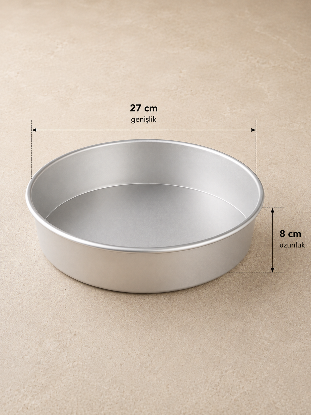 Alüminyum Metal Yuvarlak Kek Kalıbı Dayanıklı Pasta Kek 4250ML Pişirme Kalıbı KW-3397